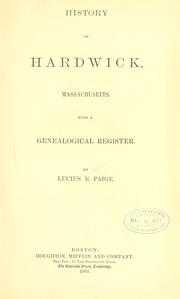 Cover of: History of Hardwick, Massachusetts.