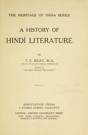 A history of Hindi literature by F. E. Keay