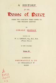 Cover of: A history of the house of Percy: from the earliest times down to the present century