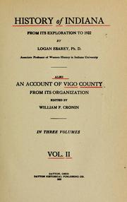 Cover of: History of Indiana from its exploration to 1922