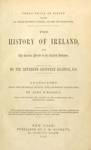 Cover of: The history of Ireland from the earliest period to the English invasion.