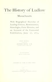 Cover of: The history of Ludlow, Massachusetts