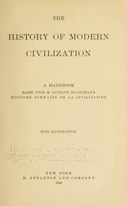 Cover of: history of modern civilization: a handbook based upon H. Gustave Ducoudray's Histoire sommaire de la civilisation.
