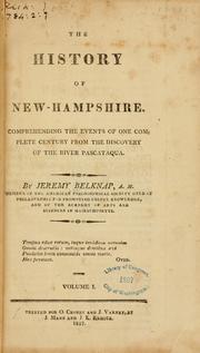 Cover of: The history of New-Hampshire ... by Jeremy Belknap