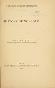 Cover of: history of Norfolk.
