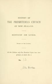 Cover of: History of the Presbyterian Church of New Zealand.