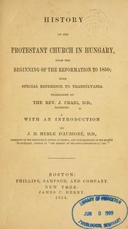 Cover of: History of the Protestant church in Hungary, from the beginning of the reformation to 1850.