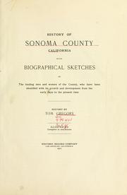 Cover of: History of Sonoma County, California by Thomas Jefferson Gregory