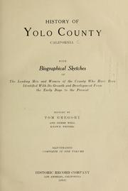 Cover of: History of Yolo County, California by Thomas Jefferson Gregory