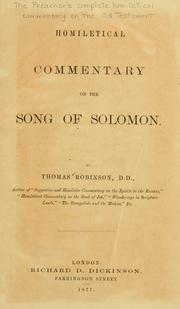 Cover of: Homiletical commentary on the Song of Solomon.