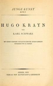 Cover of: Hugo Krayn. by Karl Schwarz