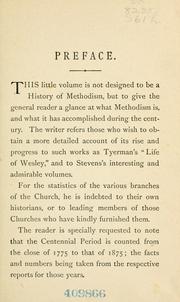 Cover of: A hundred years of Methodism