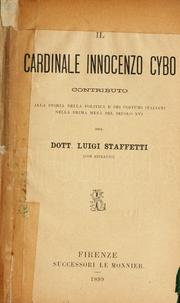 Cover of: Il cardinale Innocenzo Cybo by Luigi Staffetti, Luigi Staffetti