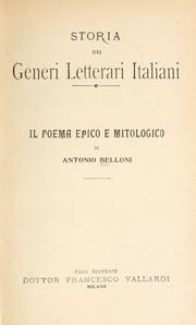 Cover of: Il poema epico e mitologico