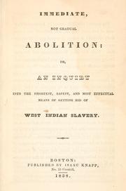 Cover of: Immediate, not gradual abolition by Elizabeth Coltman Heyrick