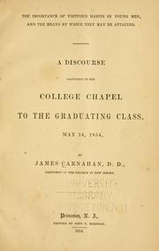 Cover of: The importance of virtuous habits in young men by James Carnahan