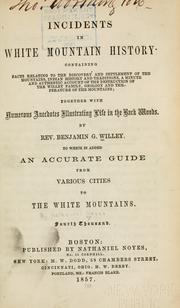 Cover of: Incidents in White Mountain history by Benjamin G. Willey
