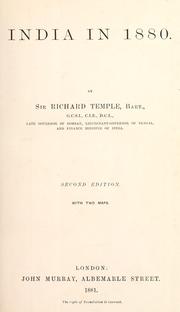 Cover of: India in 1880 by Sir Richard Temple