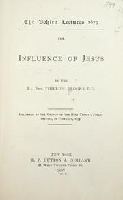 Cover of: The influence of Jesus ... by Phillips Brooks