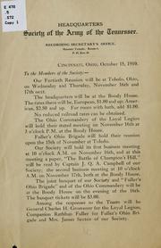 Cover of: [Information to members. by Society of the Army of the Tennessee