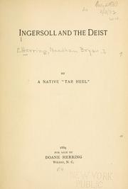 Cover of: Ingersoll and the deist