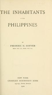 Cover of: The inhabitants of the Philippines
