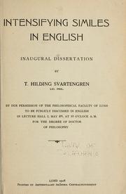 Cover of: Intensifying similes in English ... by T. Hilding Svartengren