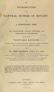 Cover of: An introduction to the natural system of botany by John Lindley