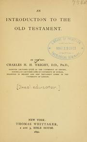 Cover of: An introduction to the Old Testament.