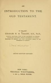 Cover of: An introduction to the Old Testament by Charles Henry Hamilton Wright