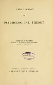 Cover of: Introduction to psychological theory by Bowne, Borden Parker, Bowne, Borden Parker