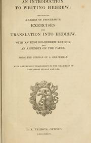 Cover of: An introduction to writing Hebrew