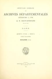 Cover of: Inventaire des Archives départementales antérieures à 1790. by Archives départementales du Gard