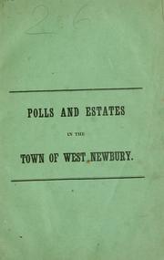 Cover of: An invoice and valuation of the rateable polls and estates, within the town of West Newbury by West Newbury, Mass