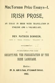 Cover of: Irish prose: an essay in Irish