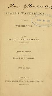 Cover of: Israel's wanderings in the wilderness. by Gottfried Daniel Krummacher