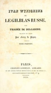 Cover of: Ivan Wyjighine: ou, Le gilblas russe