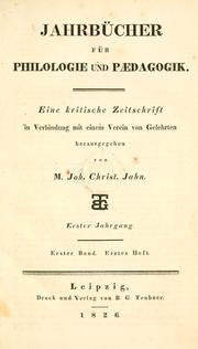 Cover of: Jahrbücher für Philologie und Paedagogik. by 