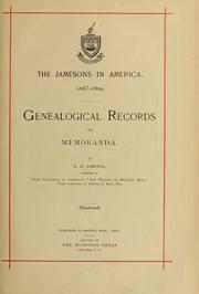 Cover of: Jamesons in America. 1647-1900: genealogical records and memoranda
