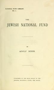 Cover of: Jewish National Fund | Adolf Boehm