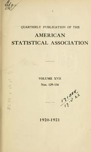 Cover of: Journal of the American Statistical Association