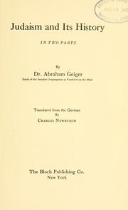 Cover of: Judaism and its history by Abraham Geiger
