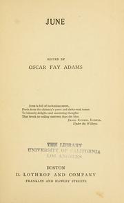 Cover of: June [a collection of poems] by Oscar Fay Adams