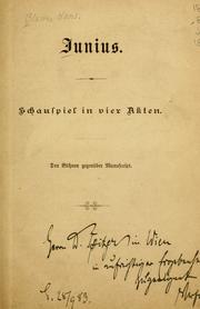 Cover of: Junius: Schauspiel in vier Akten.