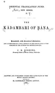 Cover of: The Kadambari of Bana. by Bana.