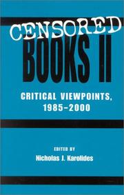 Cover of: Censored books II: critical viewpoints, 1985-2000