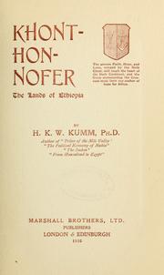 Cover of: Khont-hon-Nofer: the lands of Ethiopia