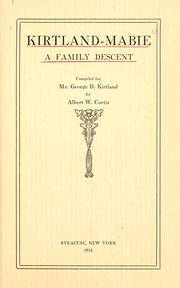 Cover of: Kirtland-Mabie, a family descent. by Albert W. Curtis