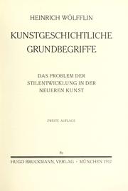 Cover of: Kunstgeschichtliche Grundbegriffe by Heinrich Wölfflin