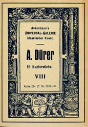Cover of: Kupferstiche: VIII by Albrecht Dürer